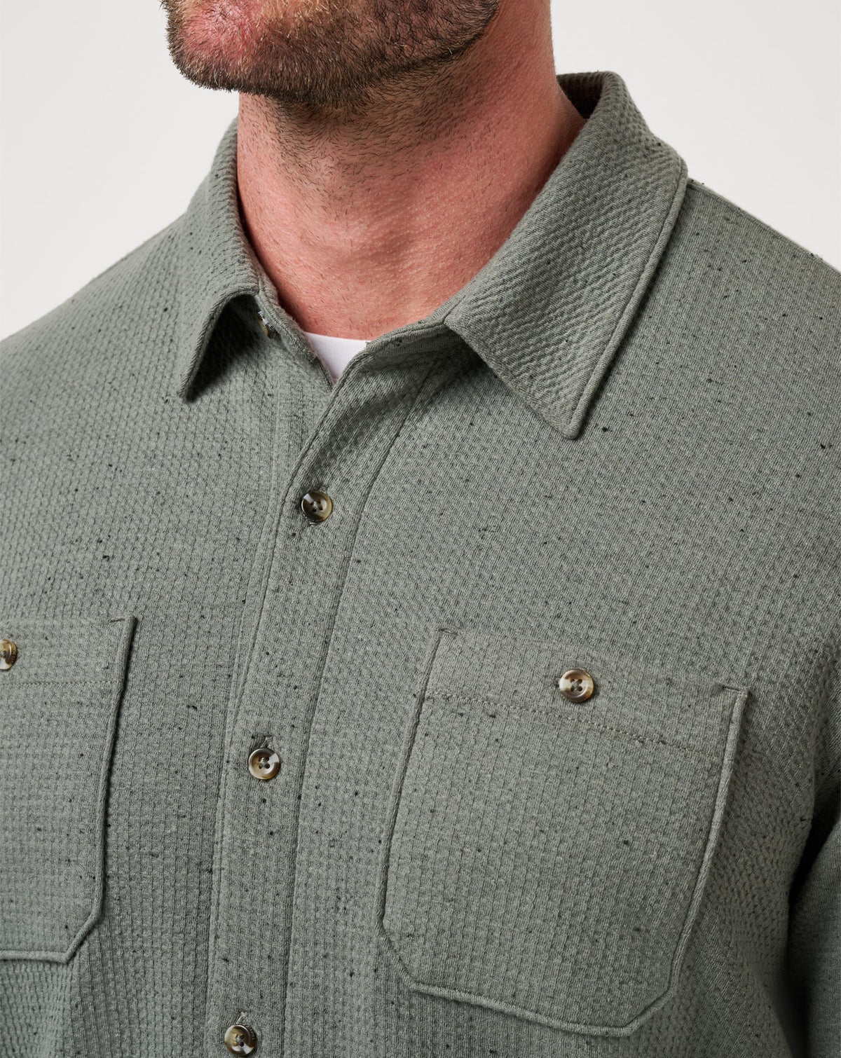 TravisMathew | Cloud Waffle Shirt Jacket - Dark Olive