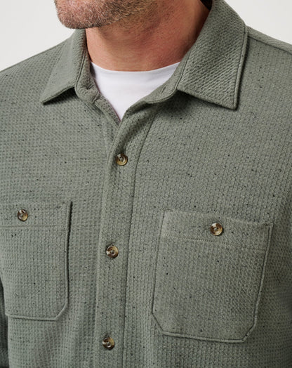 TravisMathew | Cloud Waffle Shirt Jacket - Dark Olive