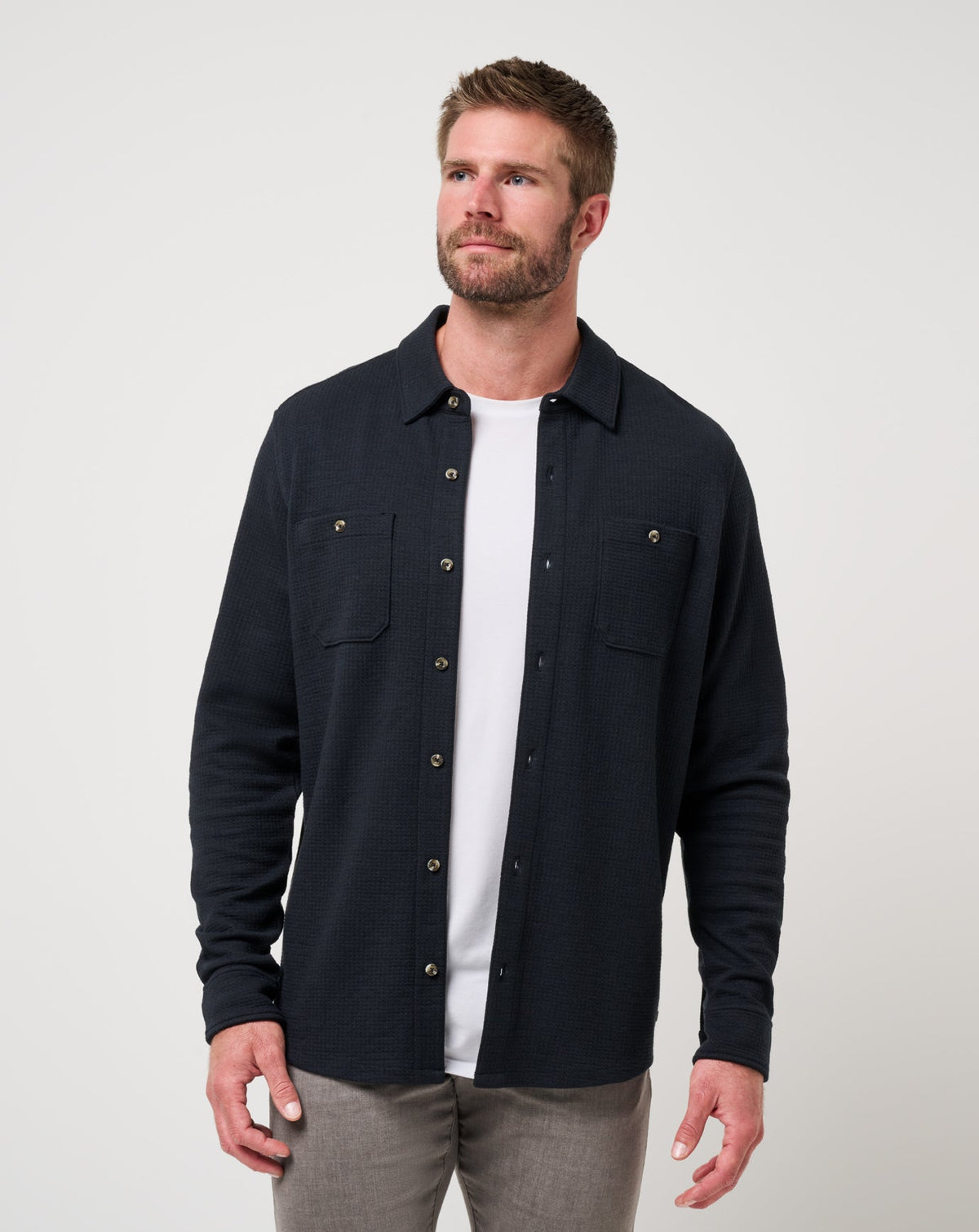 TravisMathew | Cloud Waffle Shirt Jacket - Black