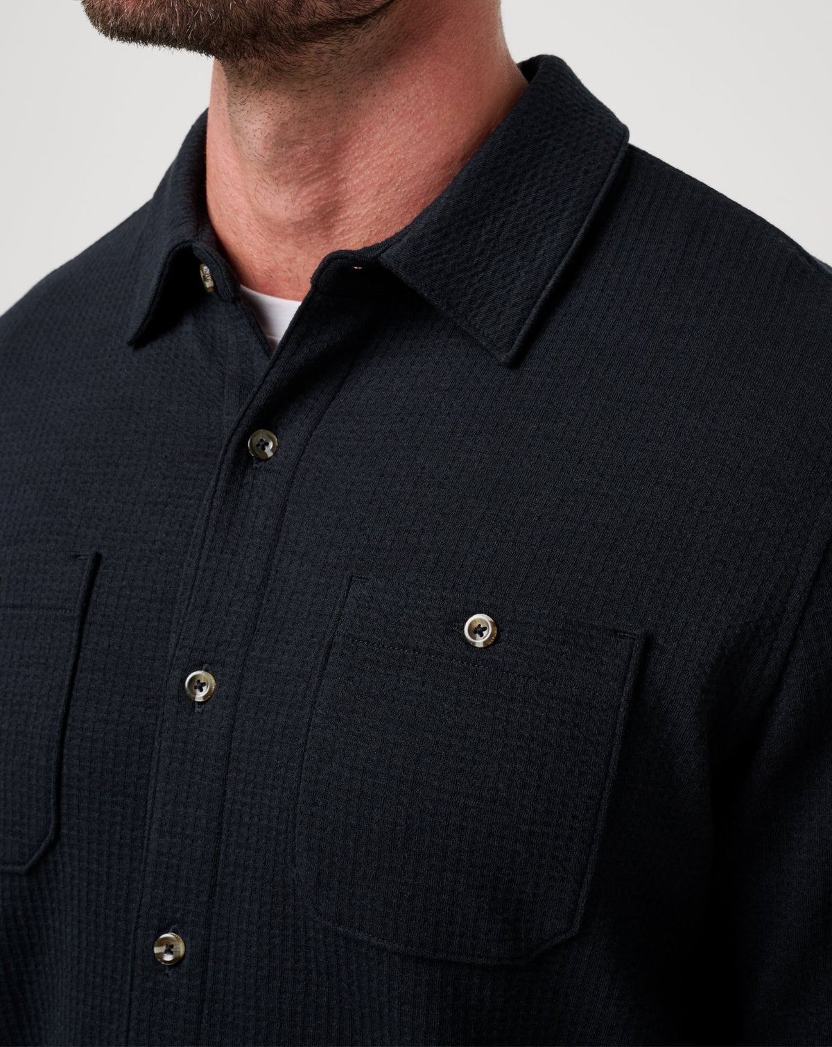 TravisMathew | Cloud Waffle Shirt Jacket - Black