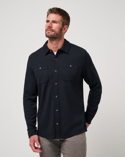 TravisMathew | Cloud Waffle Shirt Jacket - Black