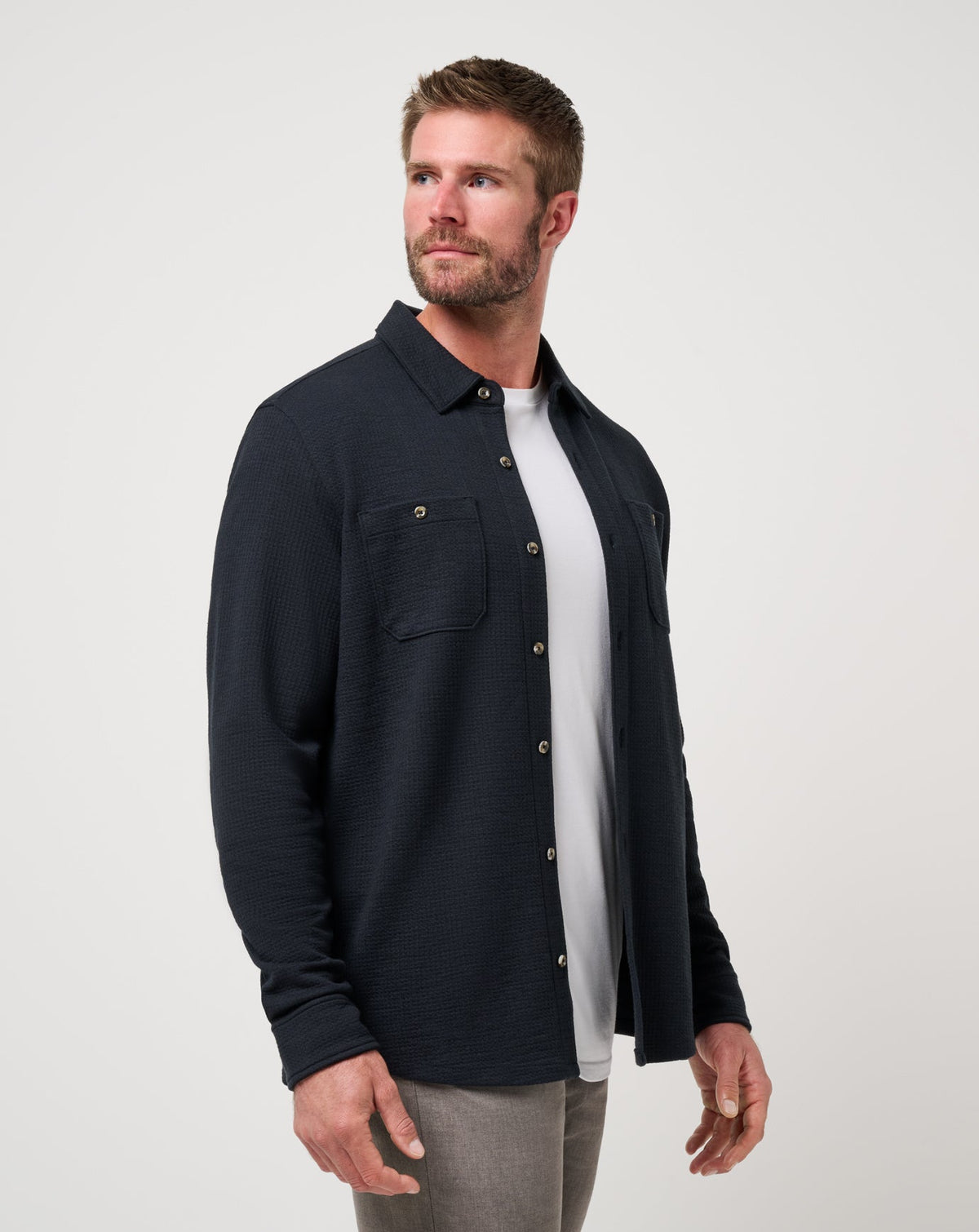 TravisMathew | Cloud Waffle Shirt Jacket - Black