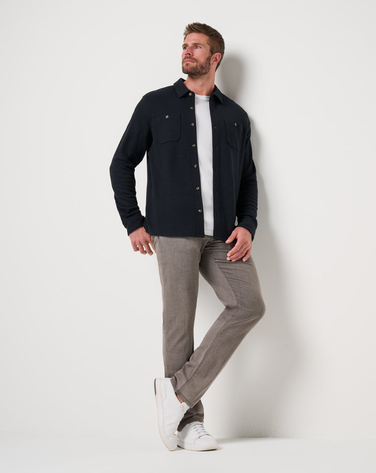 TravisMathew | Cloud Waffle Shirt Jacket - Black