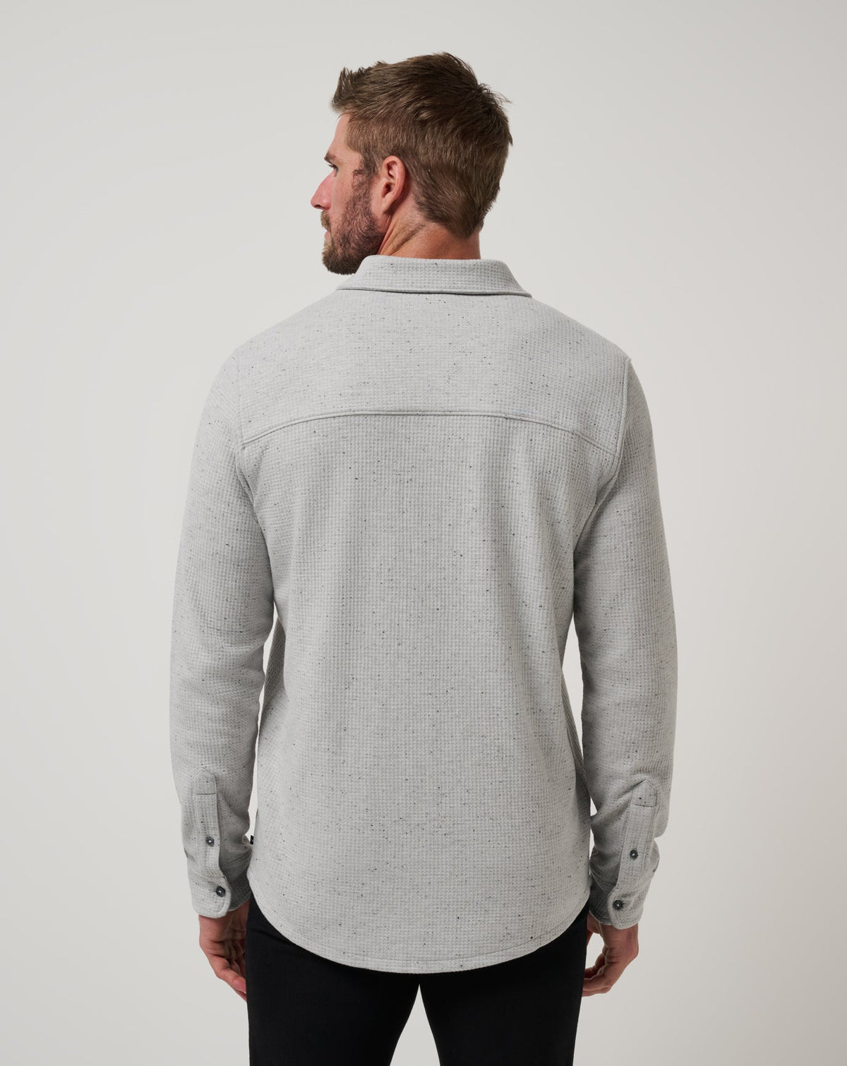 TravisMathew | Cloud Waffle Shirt Jacket - Heather Light Grey