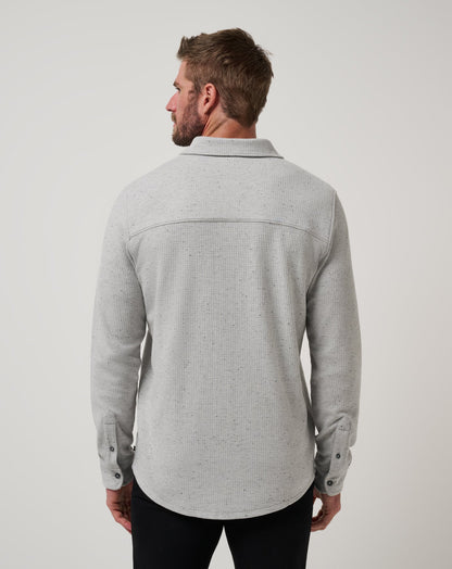 TravisMathew | Cloud Waffle Shirt Jacket - Heather Light Grey