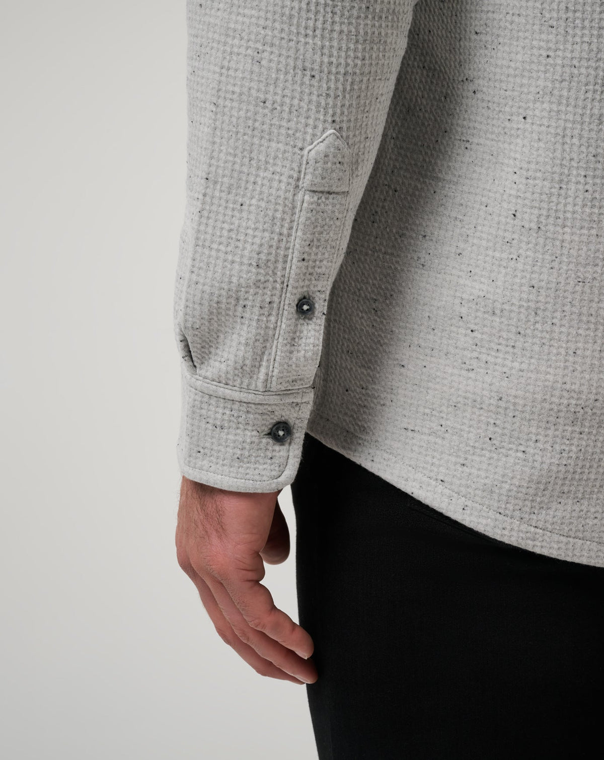 TravisMathew | Cloud Waffle Shirt Jacket - Heather Light Grey