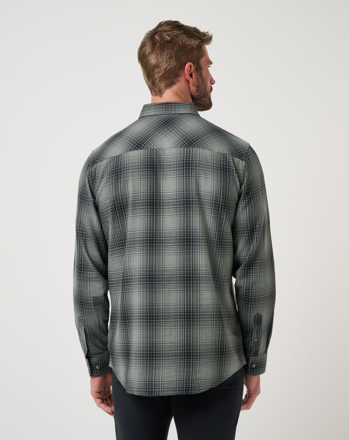 TravisMathew | Cloud Flannel Plaid Button-Up - Dark Olive