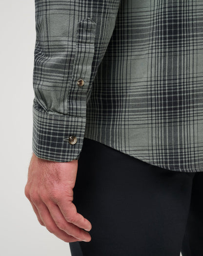 TravisMathew | Cloud Flannel Plaid Button-Up - Dark Olive