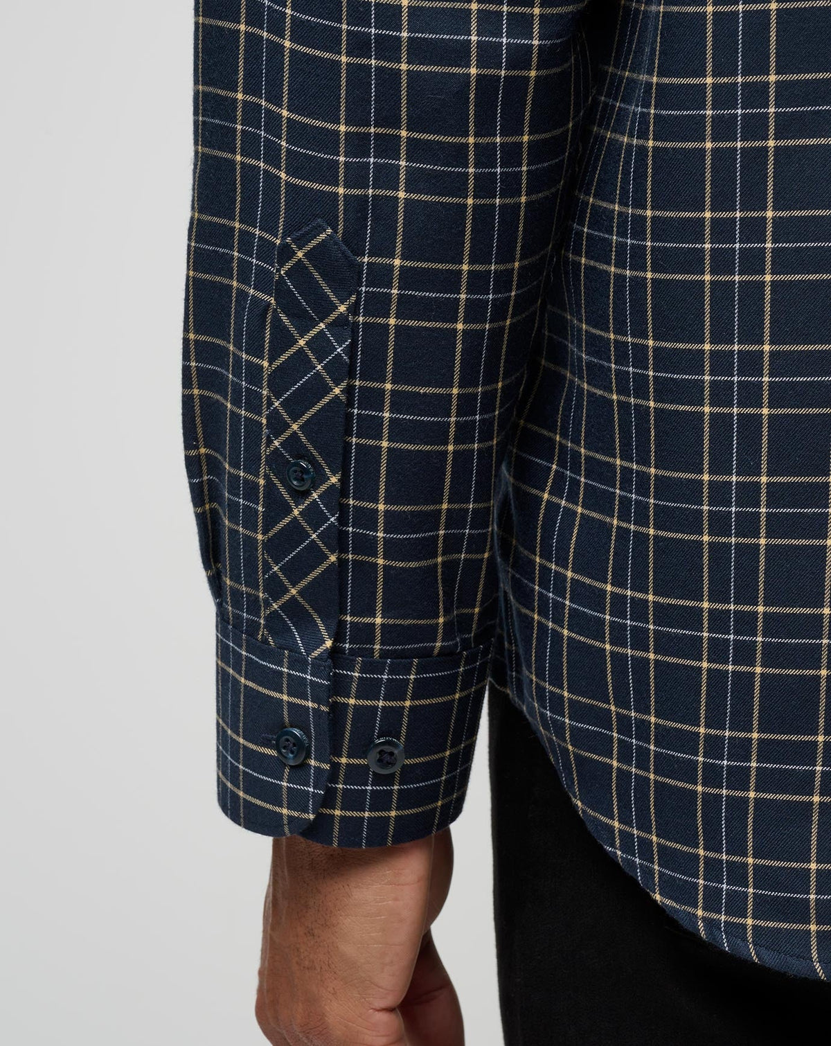 TravisMathew | Cloud Flannel Plaid Button-Up - Total Eclipse/Apricot