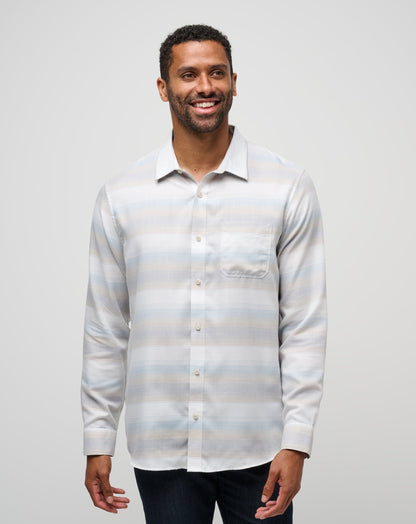 TravisMathew | Cloud Flannel Stripe Button-Up - Oxford Tan