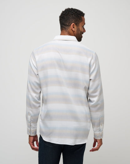 TravisMathew | Cloud Flannel Stripe Button-Up - Oxford Tan