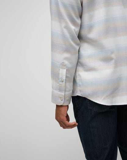 TravisMathew | Cloud Flannel Stripe Button-Up - Oxford Tan