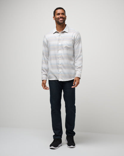TravisMathew | Cloud Flannel Stripe Button-Up - Oxford Tan