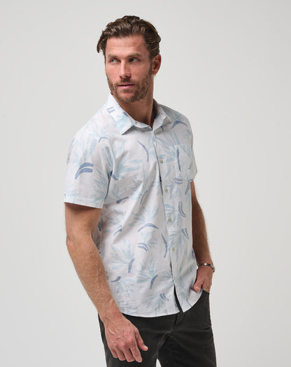 TravisMathew | The Thick Of It Button-Up - White/Quiet Harbor