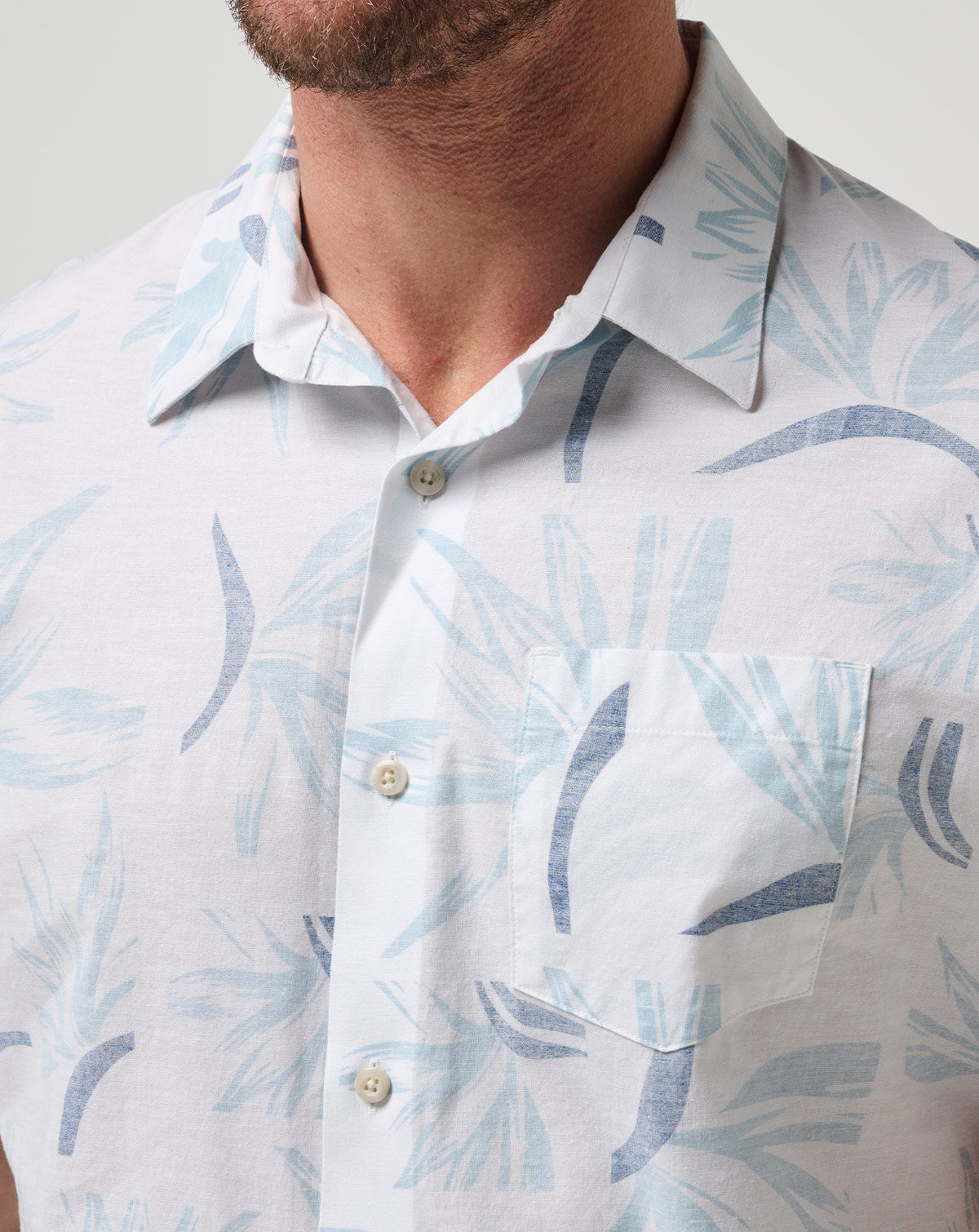 TravisMathew | The Thick Of It Button-Up - White/Quiet Harbor