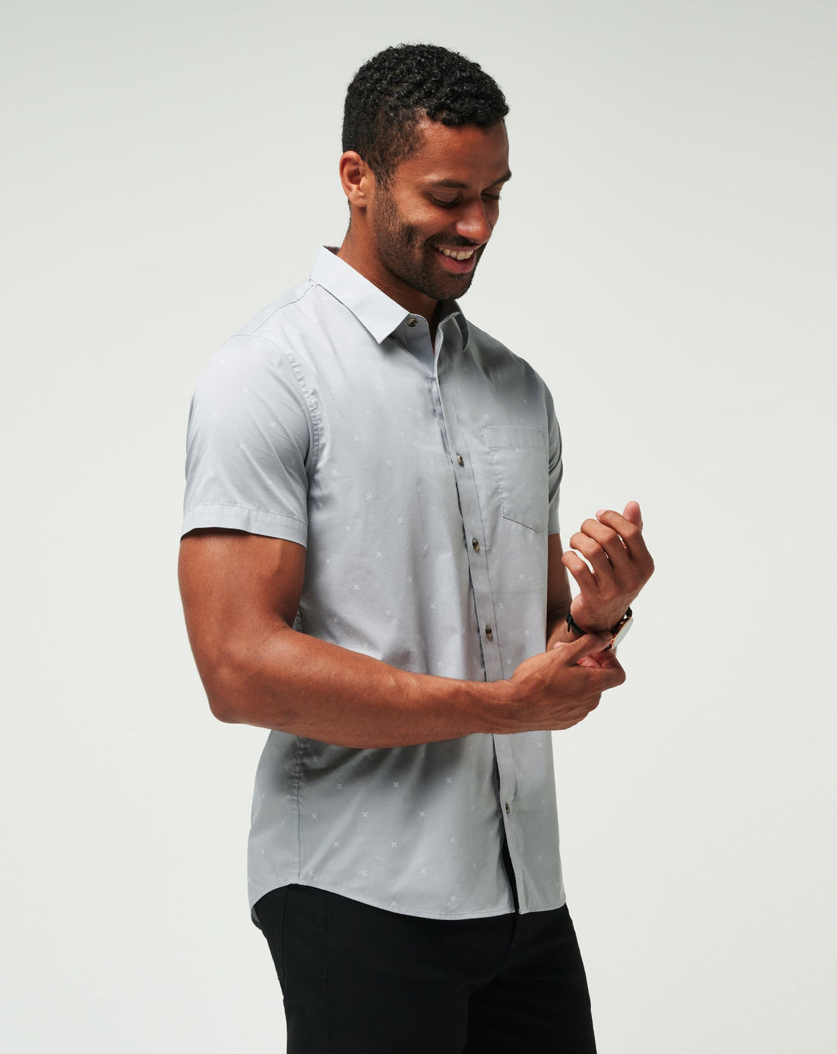 TravisMathew | Across The Pond Button-Up - Heather Sleet