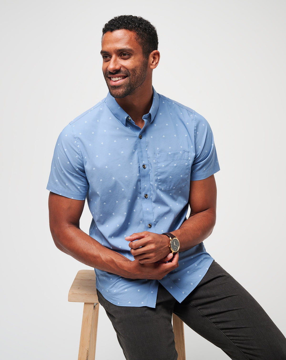 TravisMathew | Wind It In Button-Up - Heather Quiet Harbor