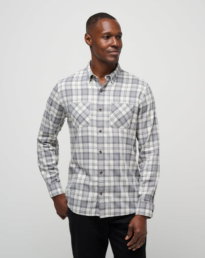 TravisMathew | Cloud Flannel Plaid Button-Up - Vanilla Ice/Quiet Shade