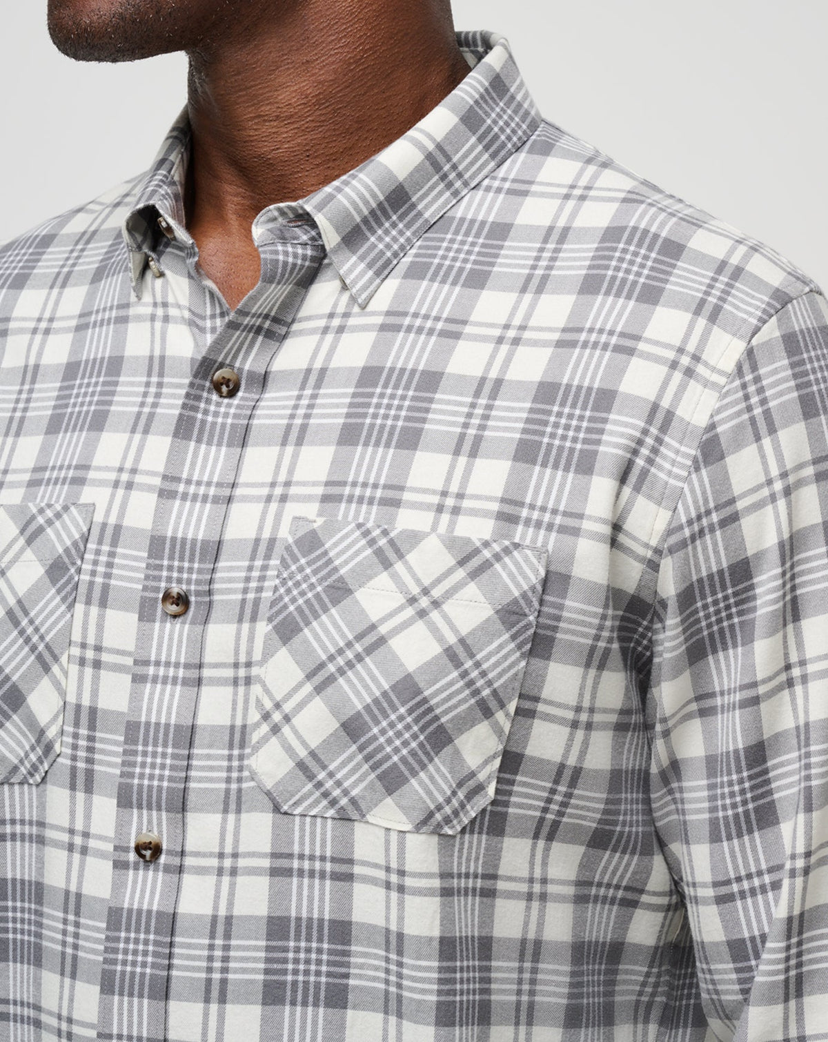 TravisMathew | Cloud Flannel Plaid Button-Up - Vanilla Ice/Quiet Shade