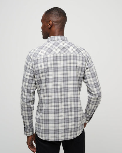 TravisMathew | Cloud Flannel Plaid Button-Up - Vanilla Ice/Quiet Shade