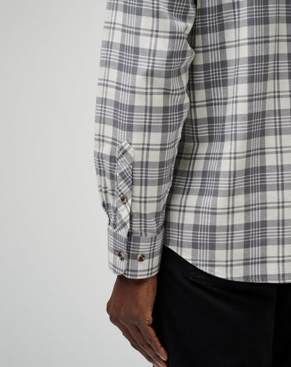 TravisMathew | Cloud Flannel Plaid Button-Up - Vanilla Ice/Quiet Shade