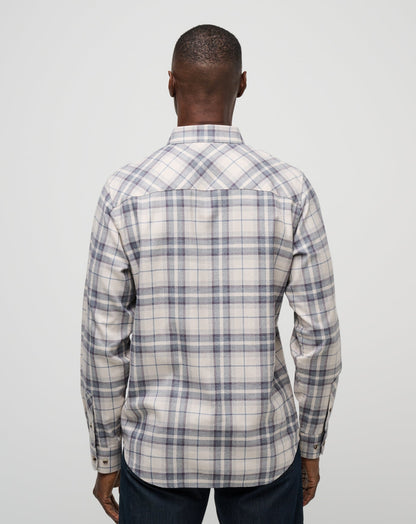 TravisMathew | Cloud Flannel Plaid Button-Up - Oxford Tan/Plum