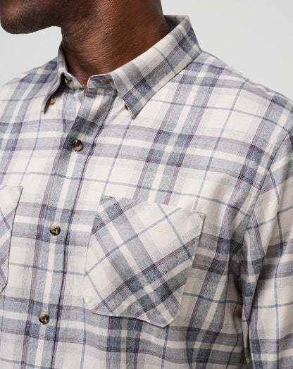 TravisMathew | Cloud Flannel Plaid Button-Up - Oxford Tan/Plum