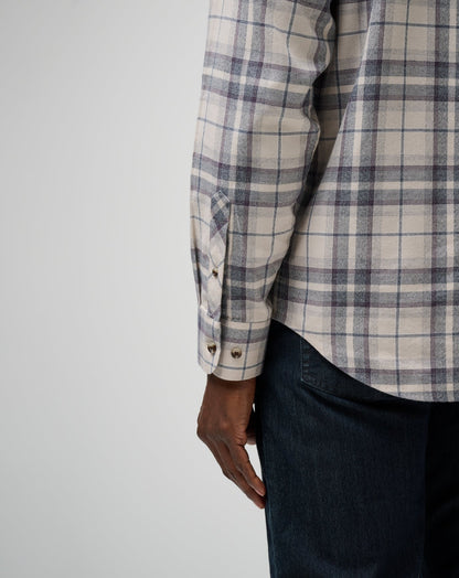 TravisMathew | Cloud Flannel Plaid Button-Up - Oxford Tan/Plum