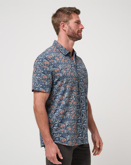 TravisMathew | Knit Day Cruise Button-Up - Mood Indigo/Vintage Indigo
