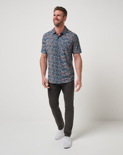 TravisMathew | Knit Day Cruise Button-Up - Mood Indigo/Vintage Indigo