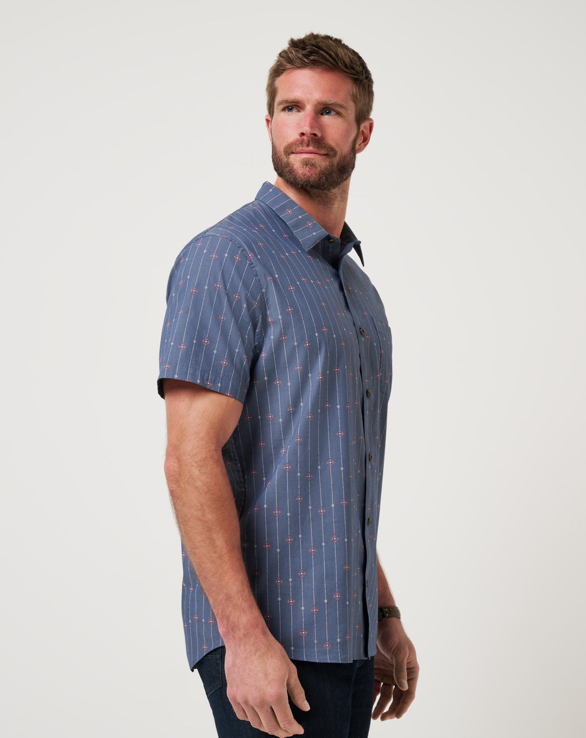 TravisMathew | Deco Button-Up - Heather Mood Indigo