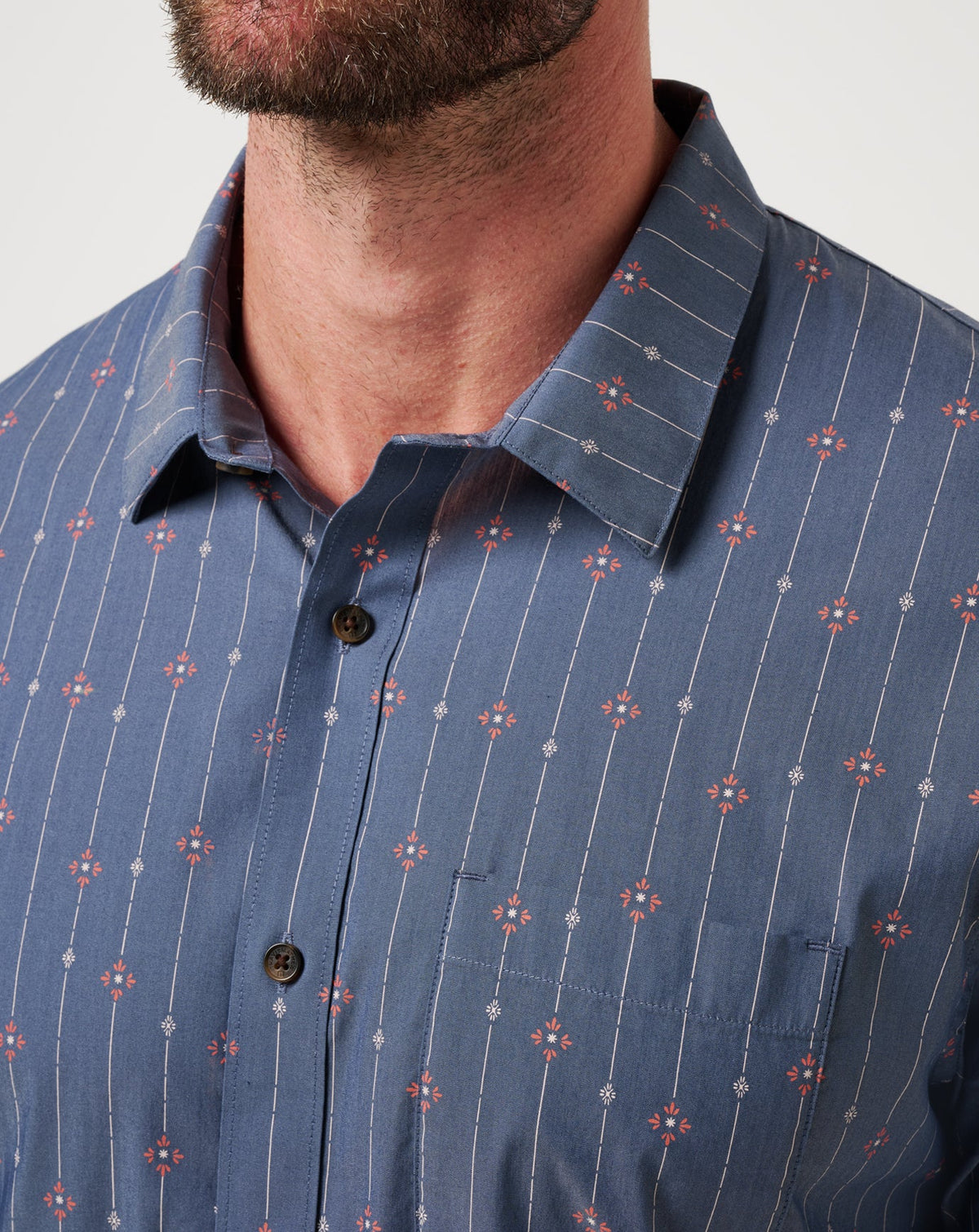 TravisMathew | Deco Button-Up - Heather Mood Indigo
