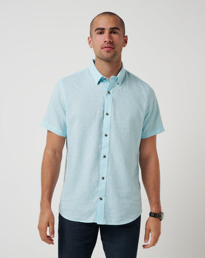 TravisMathew | Early Check In Button-Up - Cory Blue