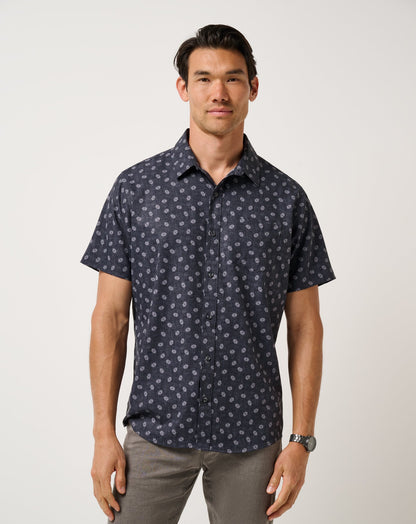 TravisMathew | Techwoven Grey Wind Button-Up - Heather Black