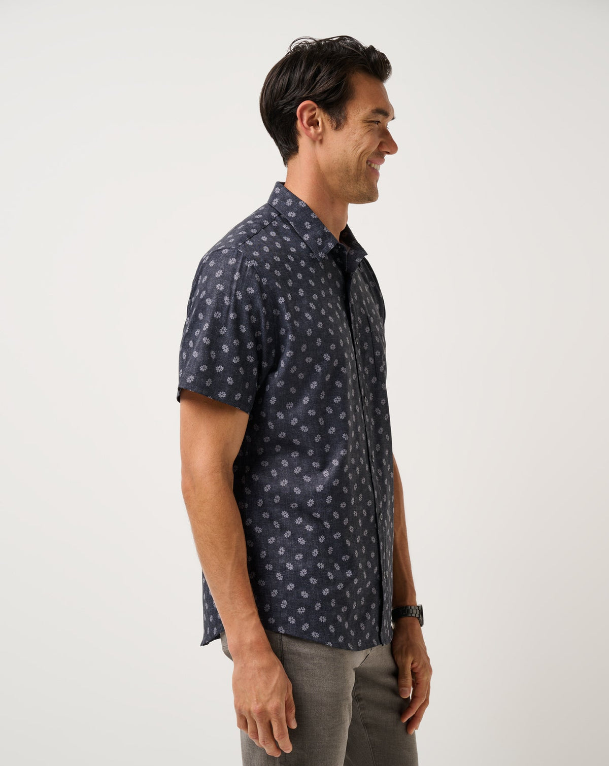 TravisMathew | Techwoven Grey Wind Button-Up - Heather Black