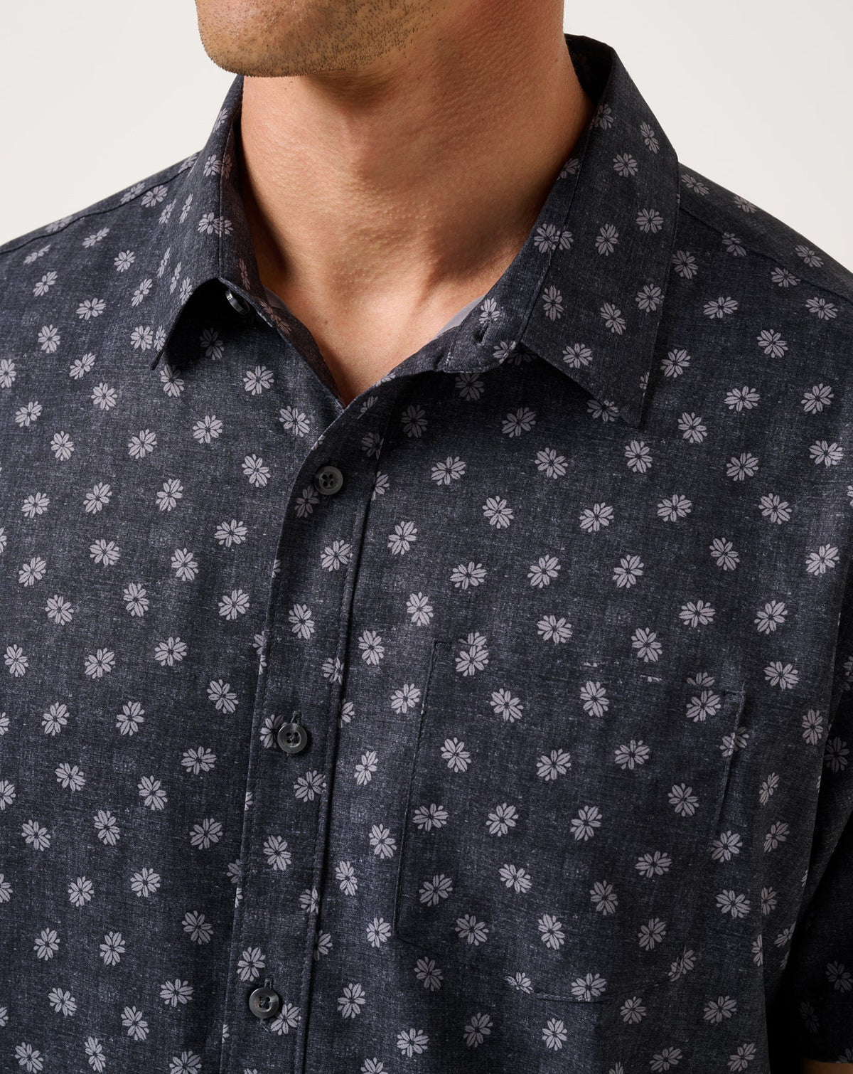 TravisMathew | Techwoven Grey Wind Button-Up - Heather Black