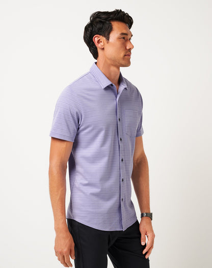 TravisMathew | Knit Trip To The City Button-Up - Heather Violet Storm