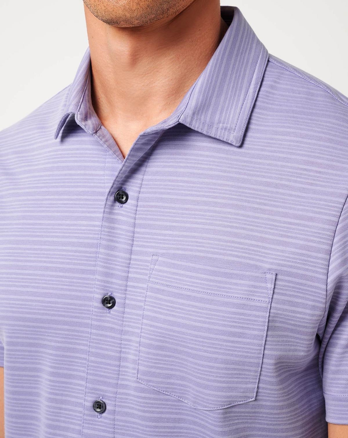 TravisMathew | Knit Trip To The City Button-Up - Heather Violet Storm