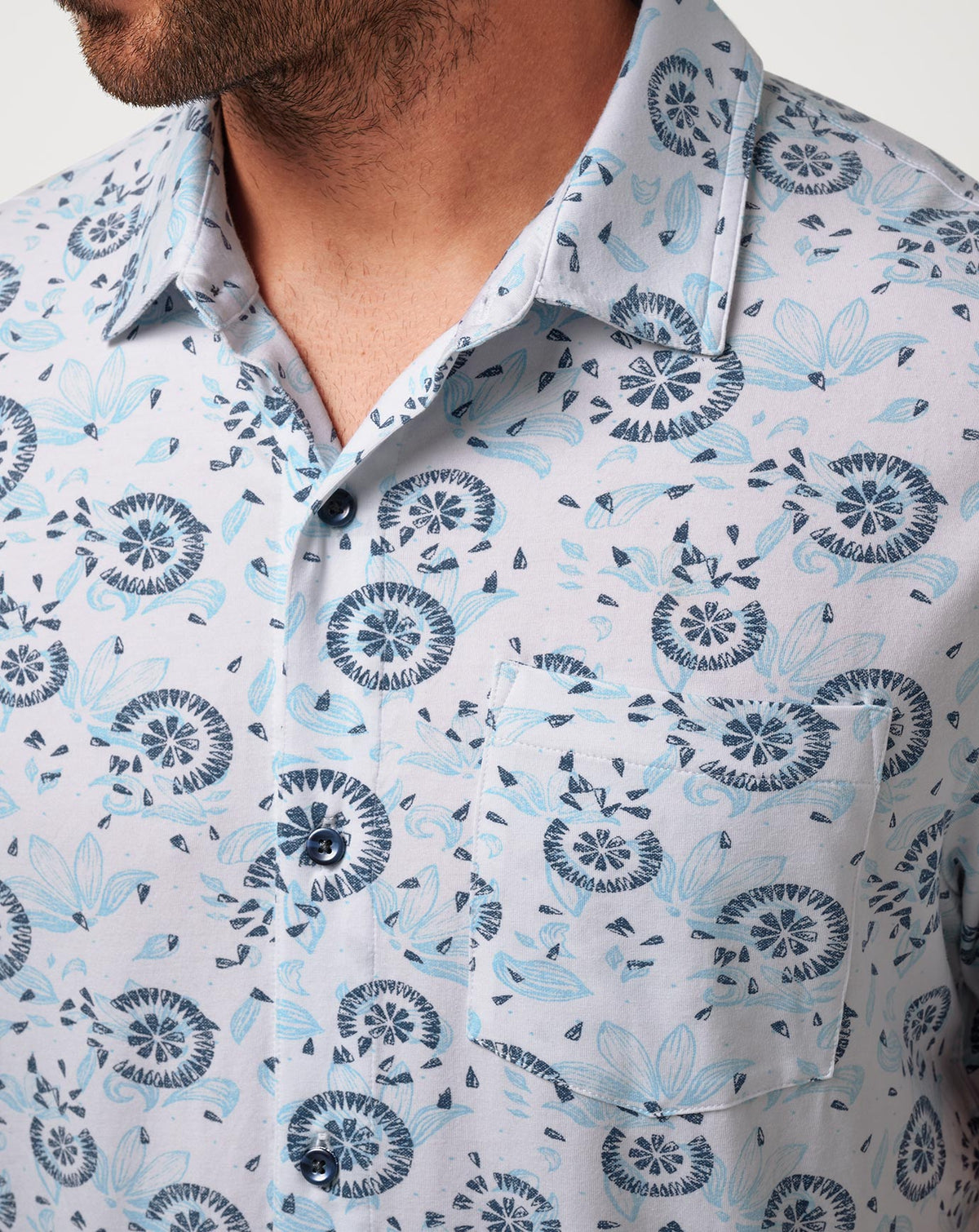 TravisMathew | Knit Flourish Button-Up - White