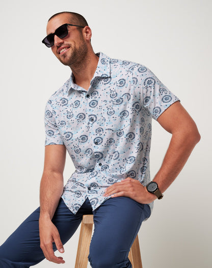 TravisMathew | Knit Flourish Button-Up - White