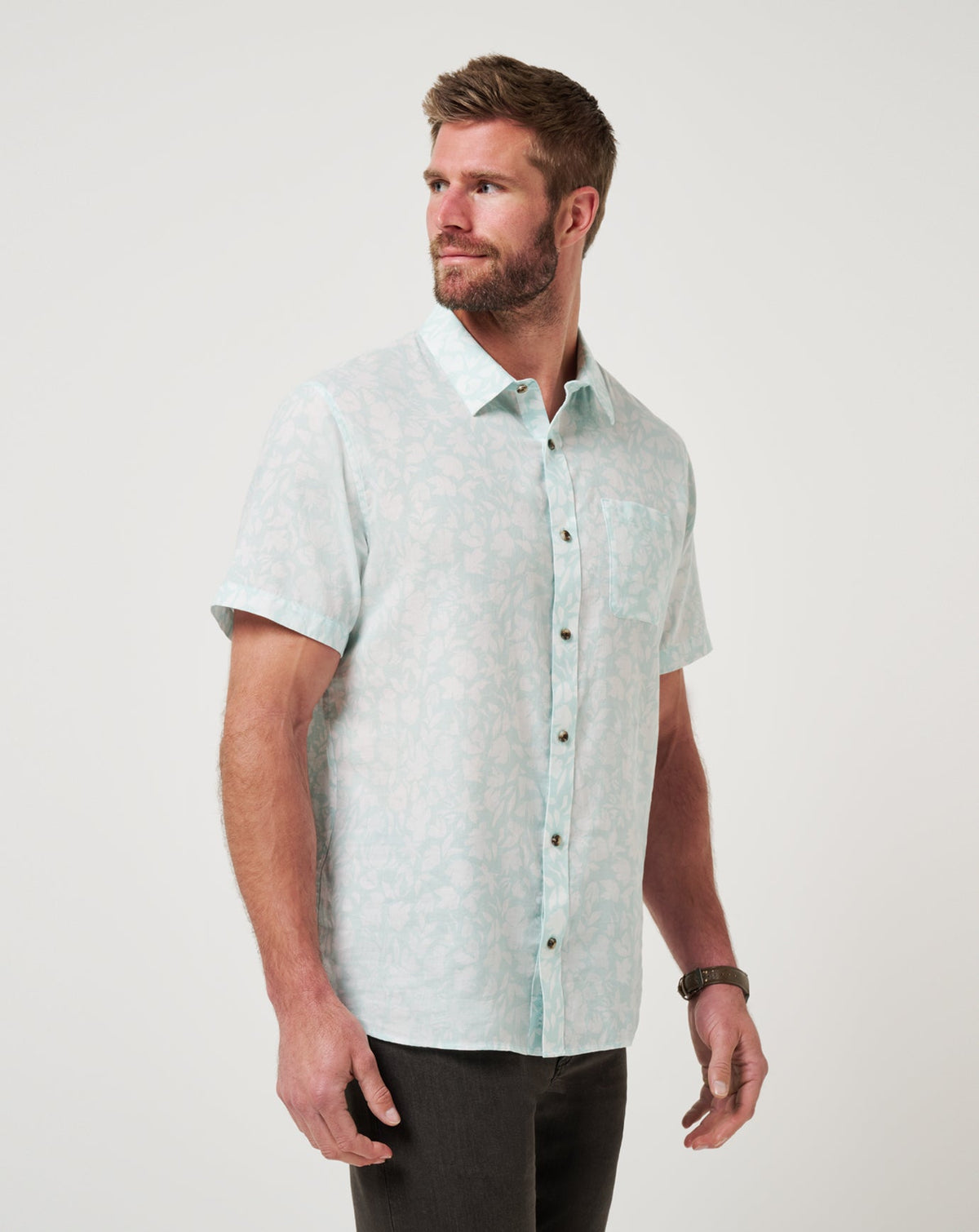 TravisMathew | Double Room Button-Up - Eggshell Blue