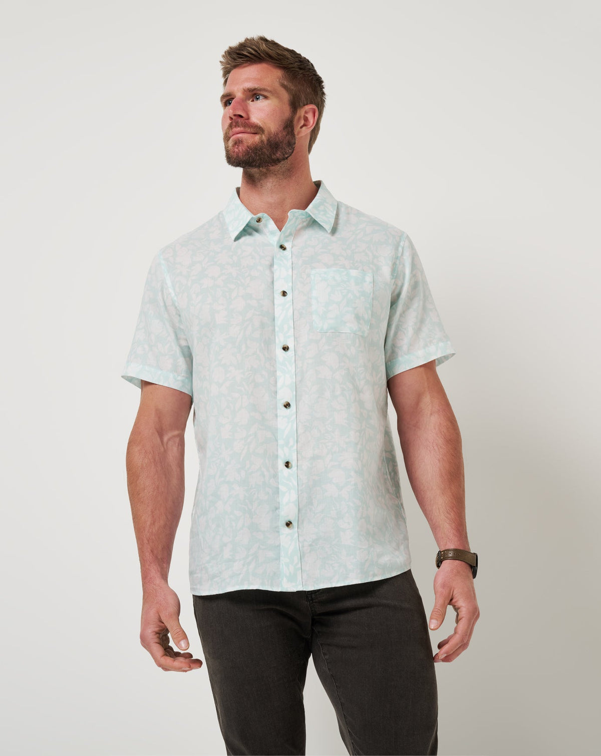 TravisMathew | Double Room Button-Up - Eggshell Blue