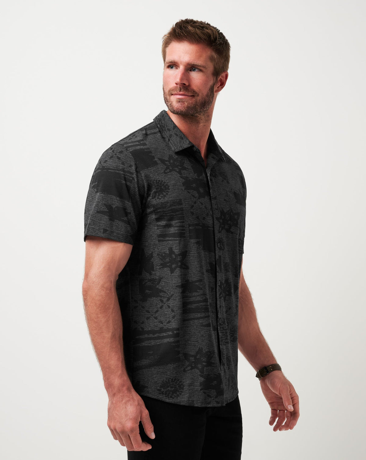 TravisMathew | Knit Gravitation Button-Up - Black