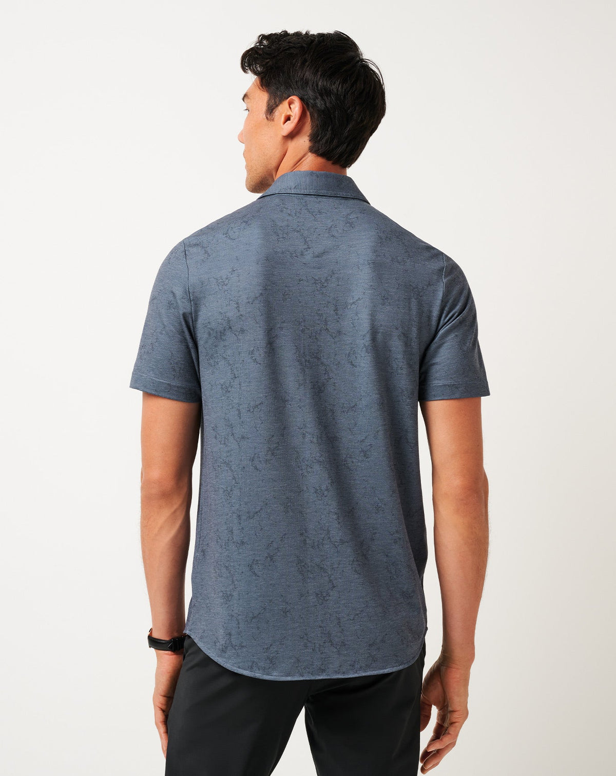 TravisMathew | Knit Featherweight Tides Button-Up - Mood Indigo/Vintage Indigo