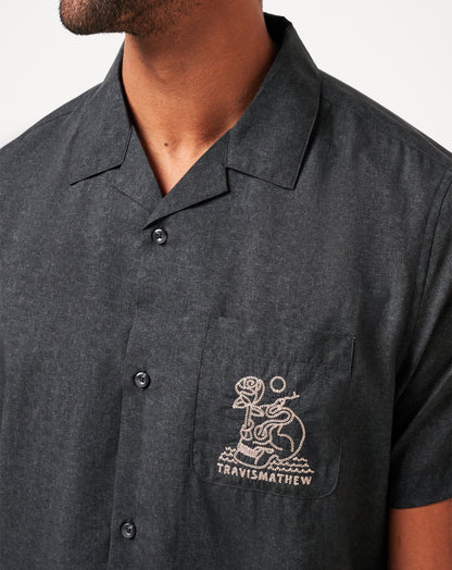 TravisMathew | Lost Cave Button-Up - Heather Black
