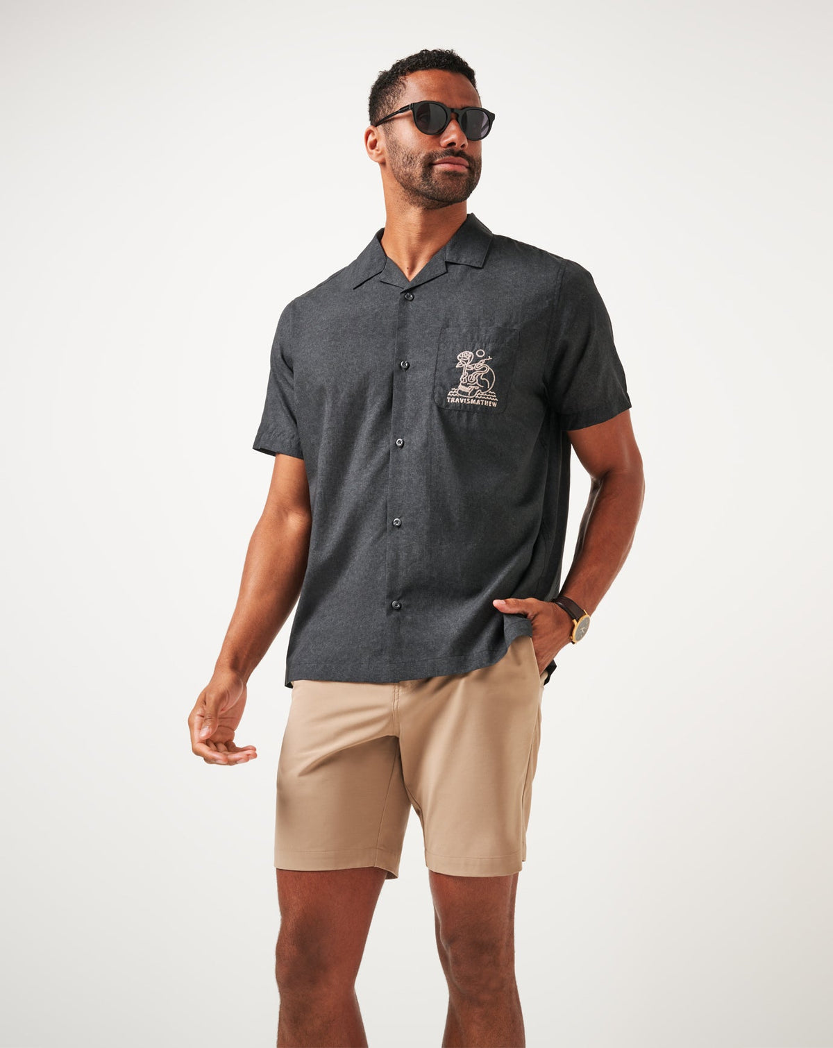 TravisMathew | Lost Cave Button-Up - Heather Black