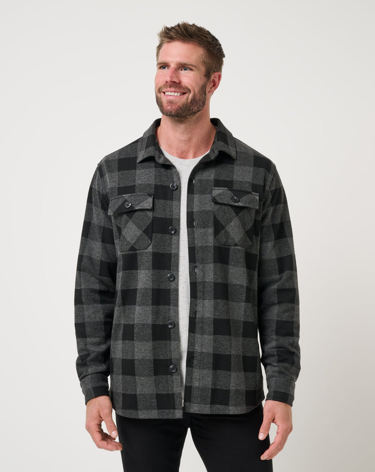 TravisMathew | Return Flight Shirt Jacket - Black/Grey
