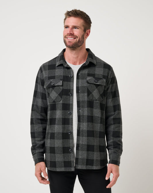 TravisMathew | Return Flight Shirt Jacket - Black/Grey