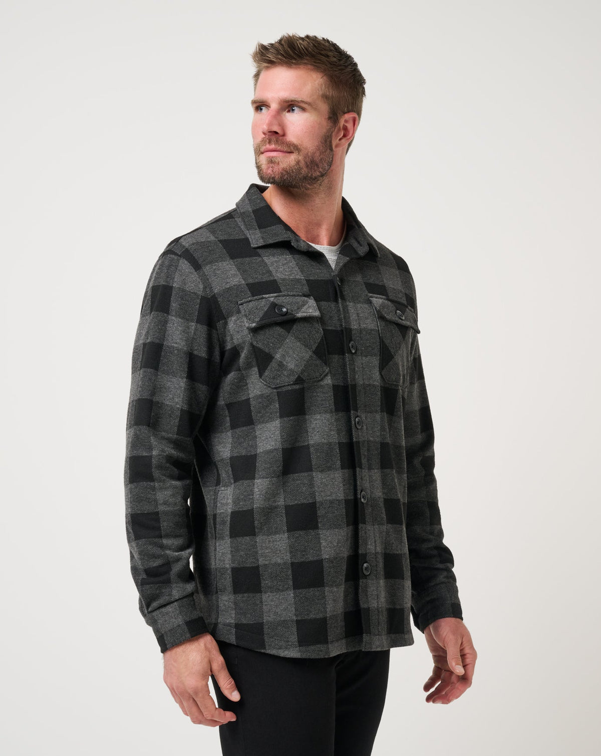 TravisMathew | Return Flight Shirt Jacket - Black/Grey
