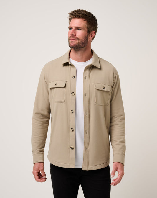 TravisMathew | Peak Fleece Shirt Jacket - Weathered Teak